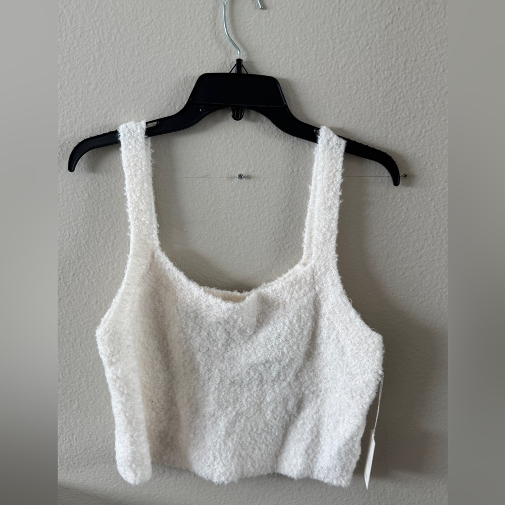 Abercrombie & Fitch Cream Textured Lounge Top